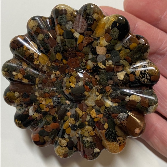 Resin Floral Home Decor Doorstop Flower Natural Rock Art NWOT Handmade - Picture 5 of 14